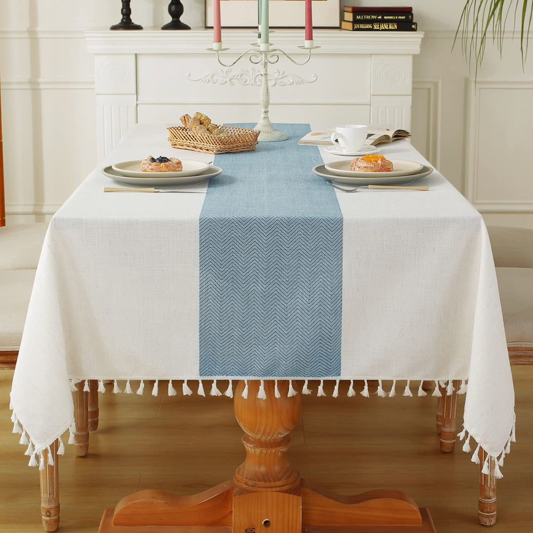 Laolitou Rustic Cotton Linen Table Cloth,Tablecloths fo