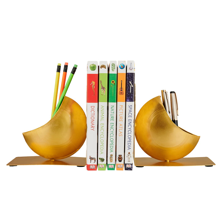 Metal Vase Bookends | Bookend | Book End | Non Skid Book Stopper | Book Organizer | Modern Design Bookend | Bookends for Shelves | Decorative Bookends | Bookends for Home Office | Bookshelf Decor