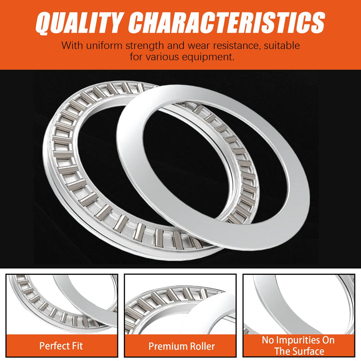 8pcs AXK2035 AXK2542 AXK3552 Thrust Needle Roller Bearings with Washers 20MM 25MM 35MM Bore 35MM 42MM 52MM OD 2MM Thick for Robots, Elevators, Rolling Mills