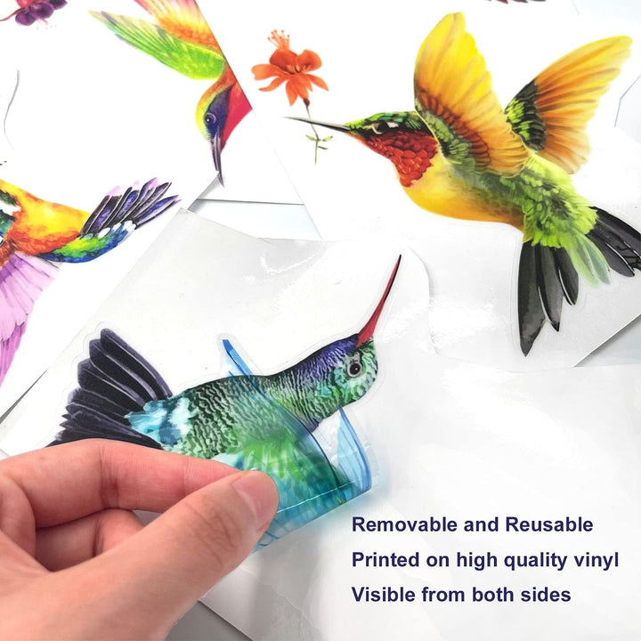20 Pieces Large Size Hummingbird Window Hummingbird Decals for Window Anti-Collision Window Clings Decals to Prevent Bird Strikes on Window Glass Non Adhesive Vinyl Cling Hummingbird Stickers