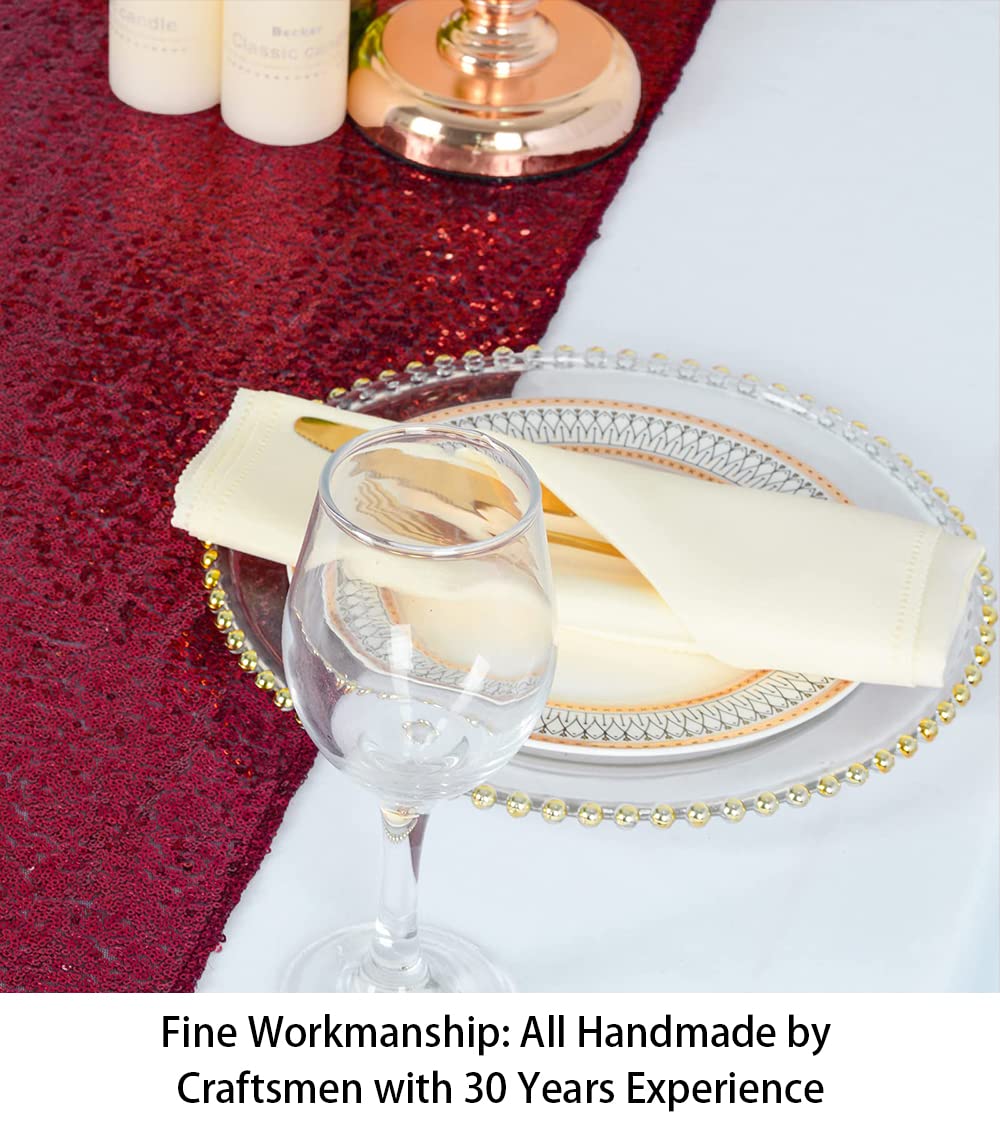 Table Runner 108 Inches Sequin Black Table Runner Tasse