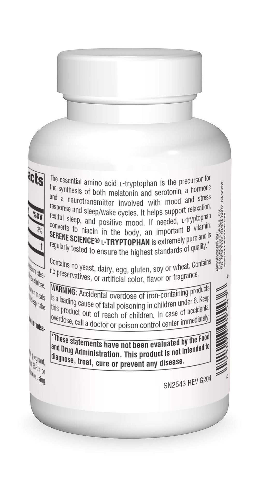 Serene Science L-Tryptophan, Positive Mood*, 500 mg - 120 Capsules