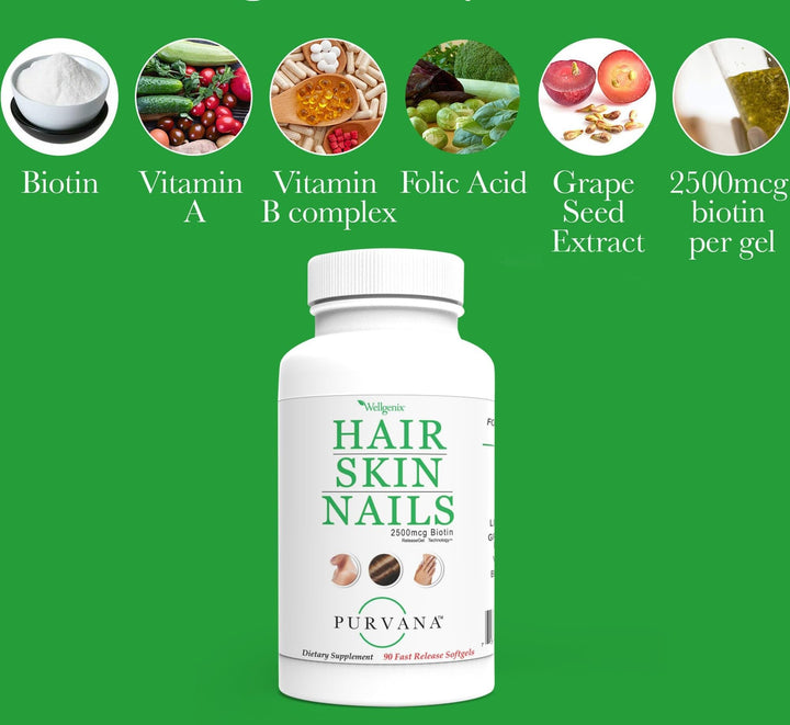 Wellgenix Purvana Hair, Skin, and Nails - One a Day Sof