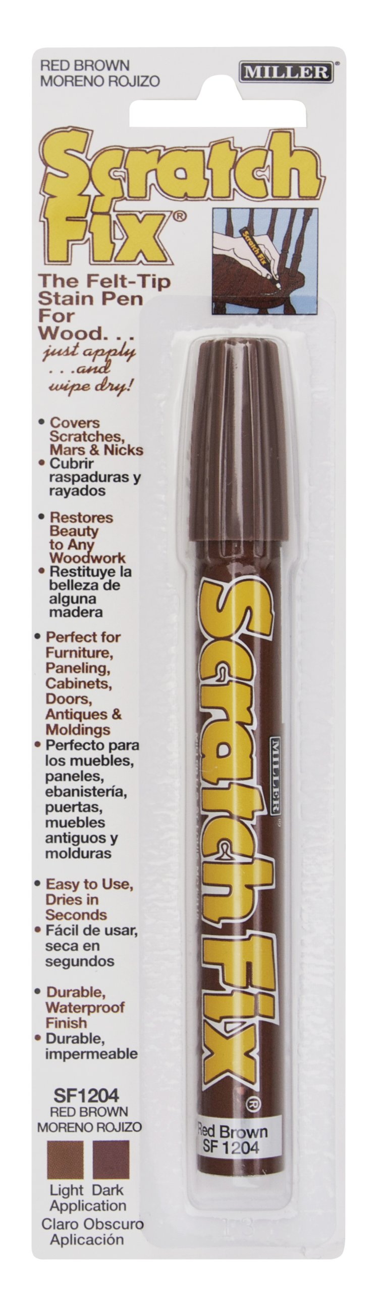 Miller SF1204 Wood Stain Scratch Fix Pen / Wood Repair 