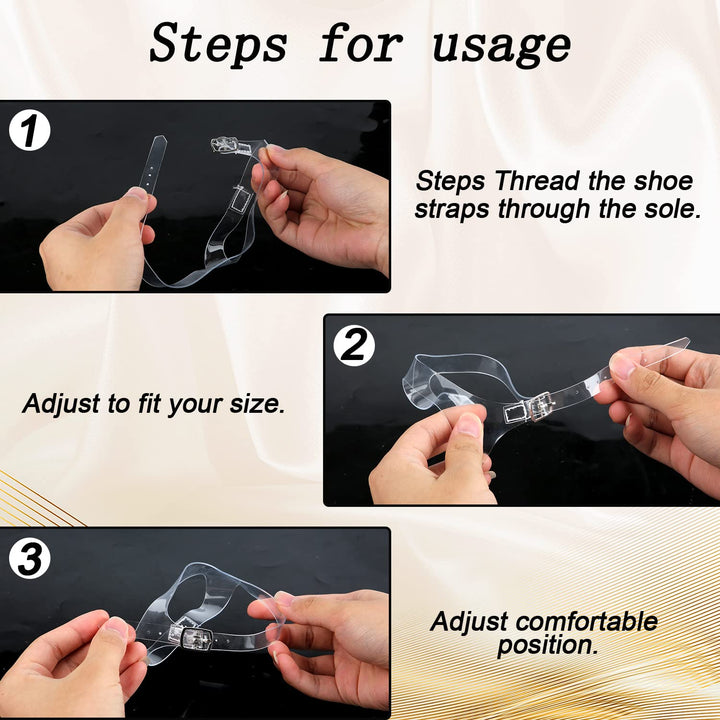 2 Pairs Invisible High Heel Shoe Straps, Detachable Shoe Straps for Heels Elastic Transparent Shoe Straps Suitable for Loose High Heels Nice to Skin
