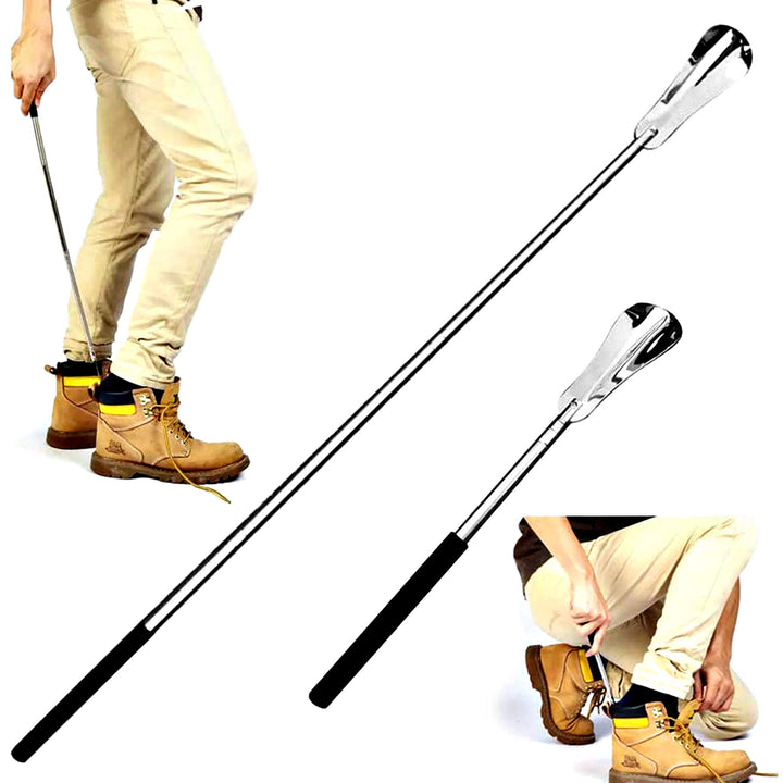 Stainless Steel Non Slip Handle Rustproof Durable for Elders Spoon Practical Shoe Horn Pull Accessories Lifter Adjustable Length 10 to 29