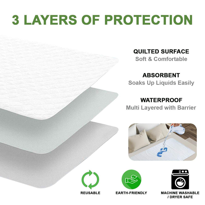 Premium Quality Bed Pad Quilted Waterproof Reusable and Washable 34 X 52