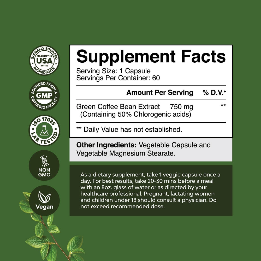 Pure Green Coffee Bean Extract – Standardized to 50% Ch