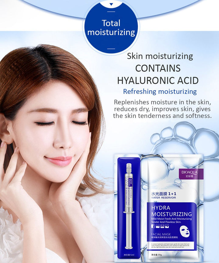 hyaluronic acid moisturizing essence + facial mask sheet masks beauty skin care face mask set hydra moisture