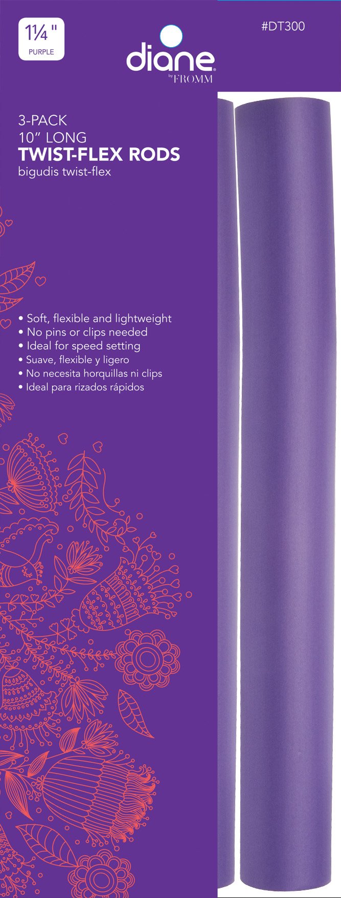 Purple, 1.25 Inch : Twist-Flex Long Rods, purple, 1 1/4 diameter 10 Long 3pcs