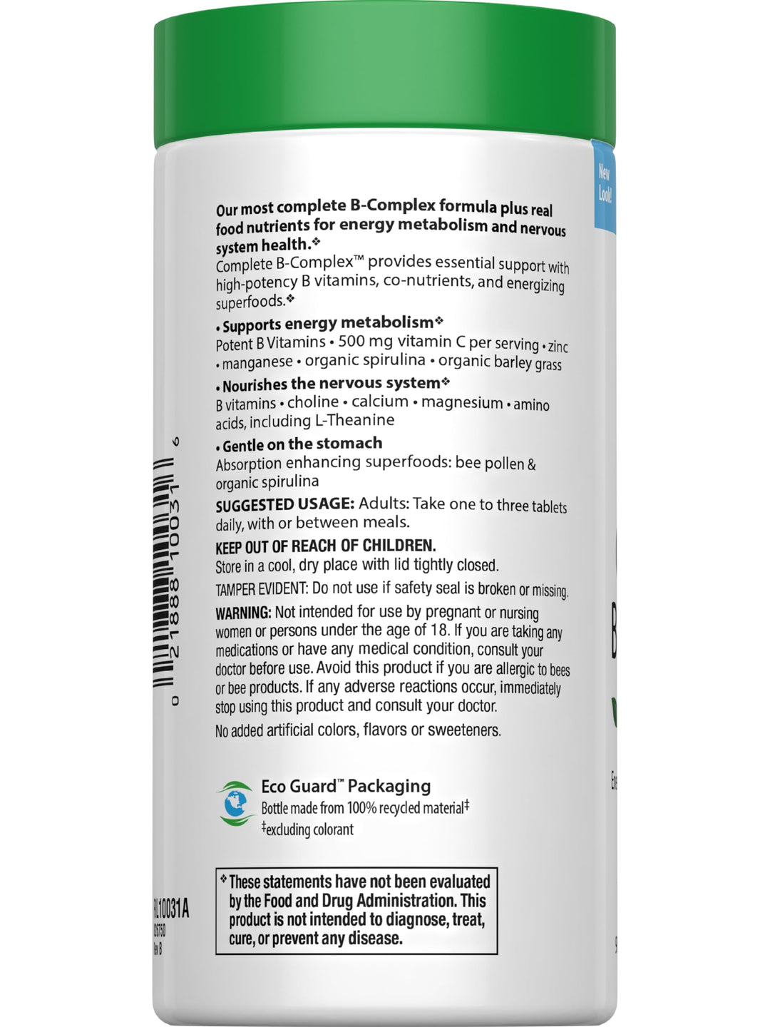 - Complete B-Complex, 90 Count, Food Based, Energy Support