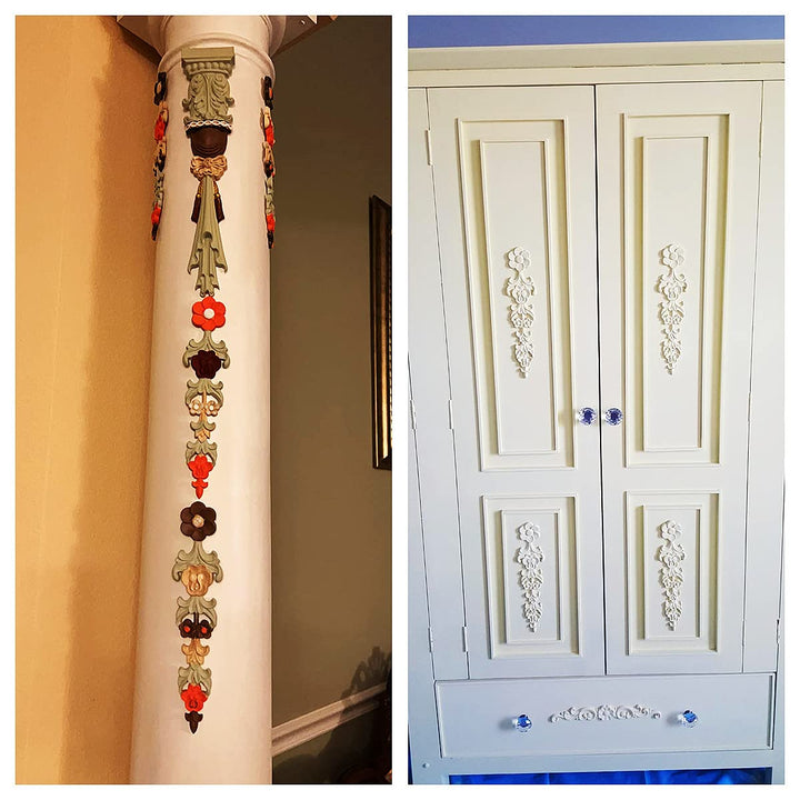 MUXSAM Wood Appliques Decorative Carved Onlays, Long Wo