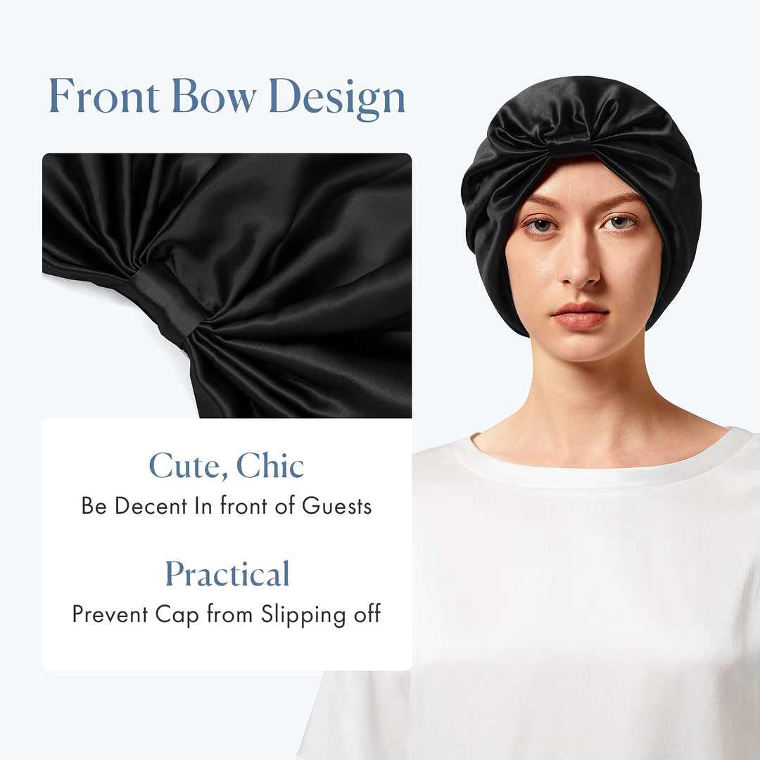 Mommesilk 22 Momme Silk Hair Wrap for Sleeping Bow 100%