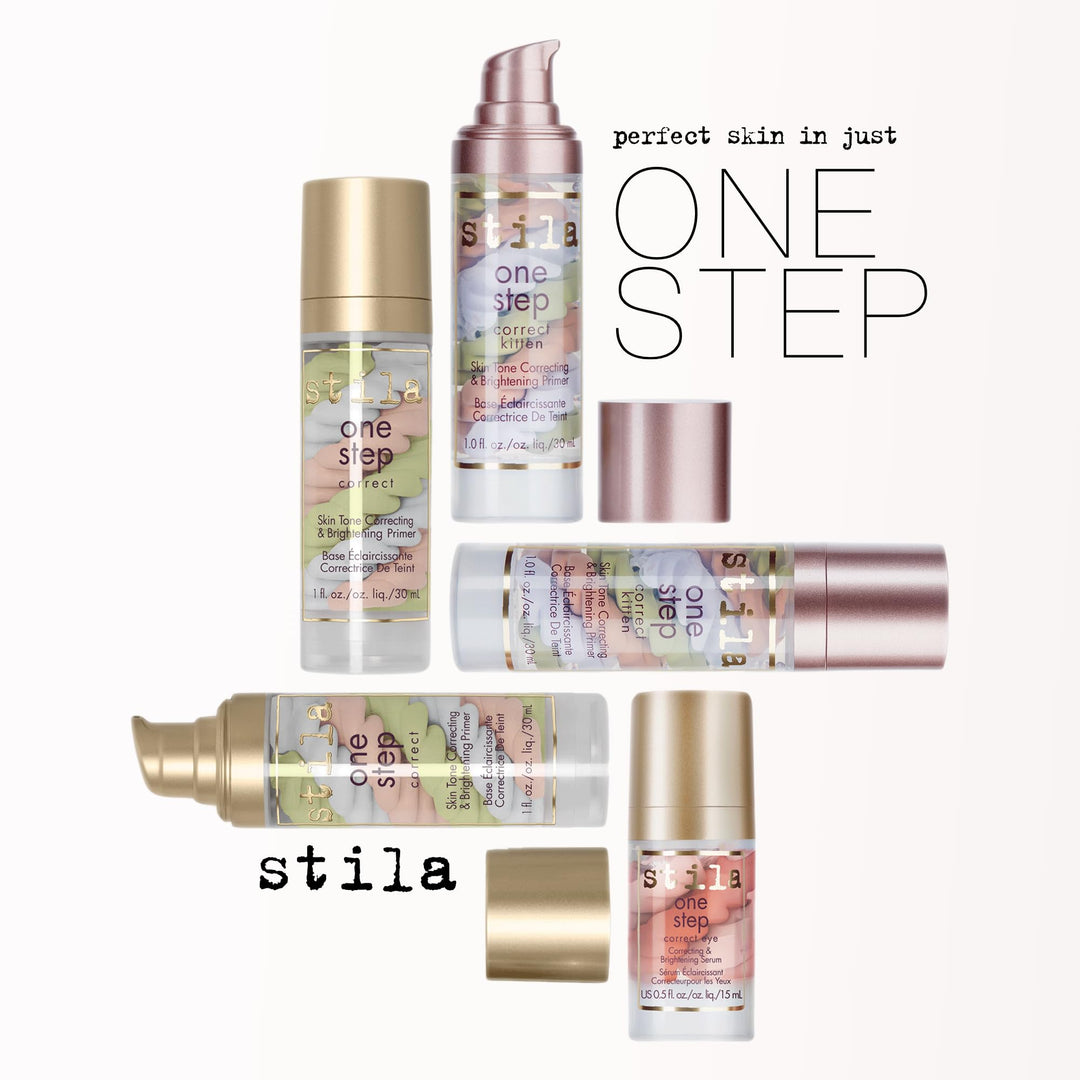 One Step, Color Corrector &amp; Brightening Primer Facial Serum to Even Skin Tone, Moisturize &amp; Hydrate, Oil-Free Makeup 1 Fl. Oz.