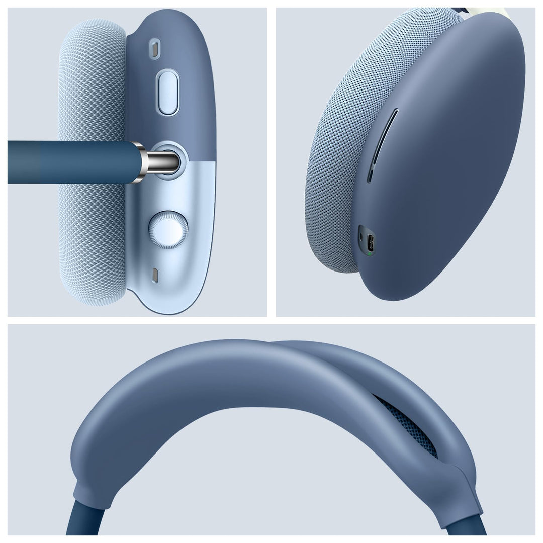 Silicone Case Cover for AirPods Max Headphones, Anti-Scratch Ear Cups Cover and Headband Cover for AirPods Max, Accessories Skin Protector for AirPods Max (Dark Blue)