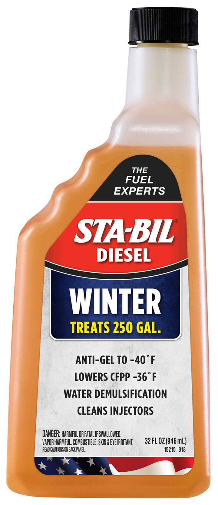 Diesel Winter Ant-Gel - Prevents Fuel Gelling Down to -40 Degrees Fahrenheit - Cleans Injectors - Treats 250 Gallons of Diesel Fuel, 32 fl. oz. (15215)