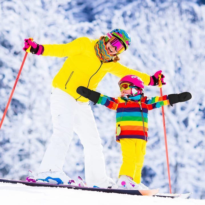 Kids Winter Waterproof Mittens for Toddler Snow Ski Mitten Long Cuff Windproof Warm Fleece Toddler Gloves Navy S (fits 2-4 years