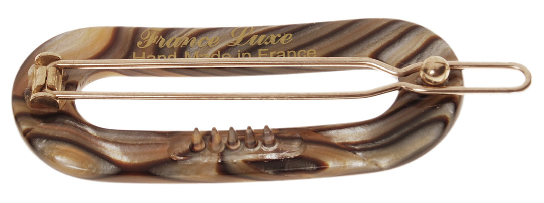 Onyx : Mini Oval on Tige Boule Barrette - Onyx