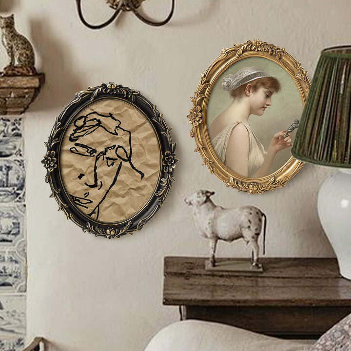 Oval Antique Photo Frames 8x10,Vintage Picture Frame 10x8 in Gold for Wall Gallery or Tabletop Photo Display…