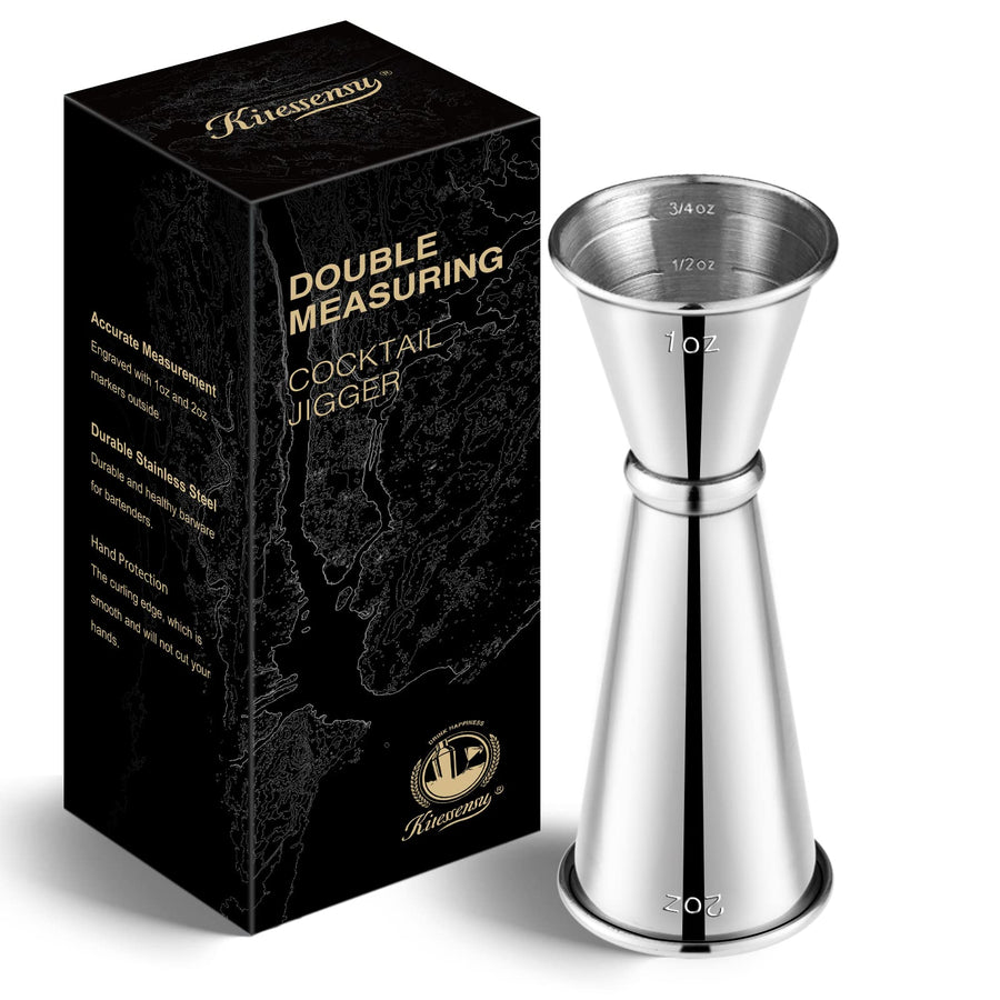 Jigger for Bartending, Japanese Jigger 2 oz 1 oz with Measurements Inside, 18/8 Stainless Steel Cocktail Jiggers