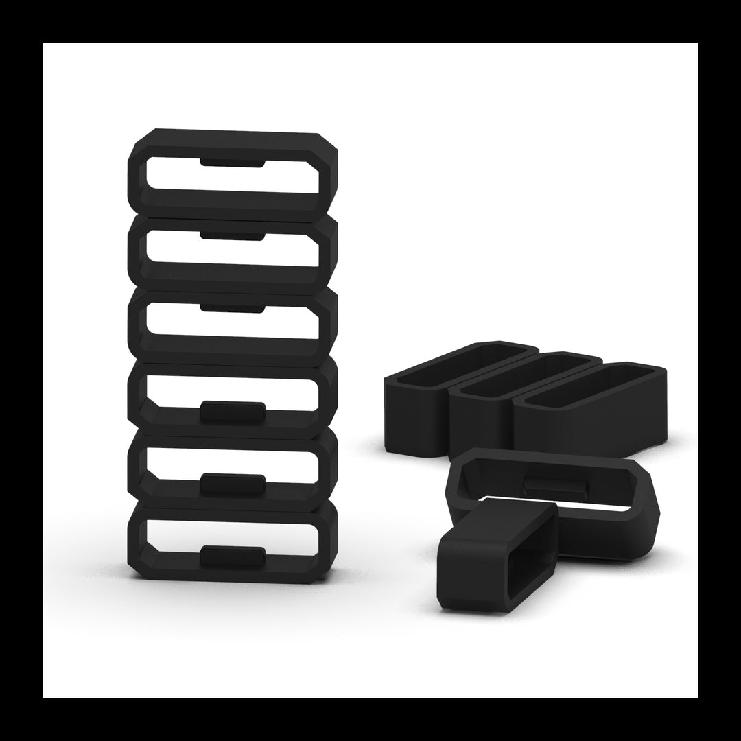 6-Pack Replacement Fastener Ring for Garmin Vivosmart HR/HR+ Bands, Silicone Connector Security Loop for Garmin Vivosmart/Vivosport/Vivoactive 4S/Vivomove 3S/Venu 2s(Black-6pcs)