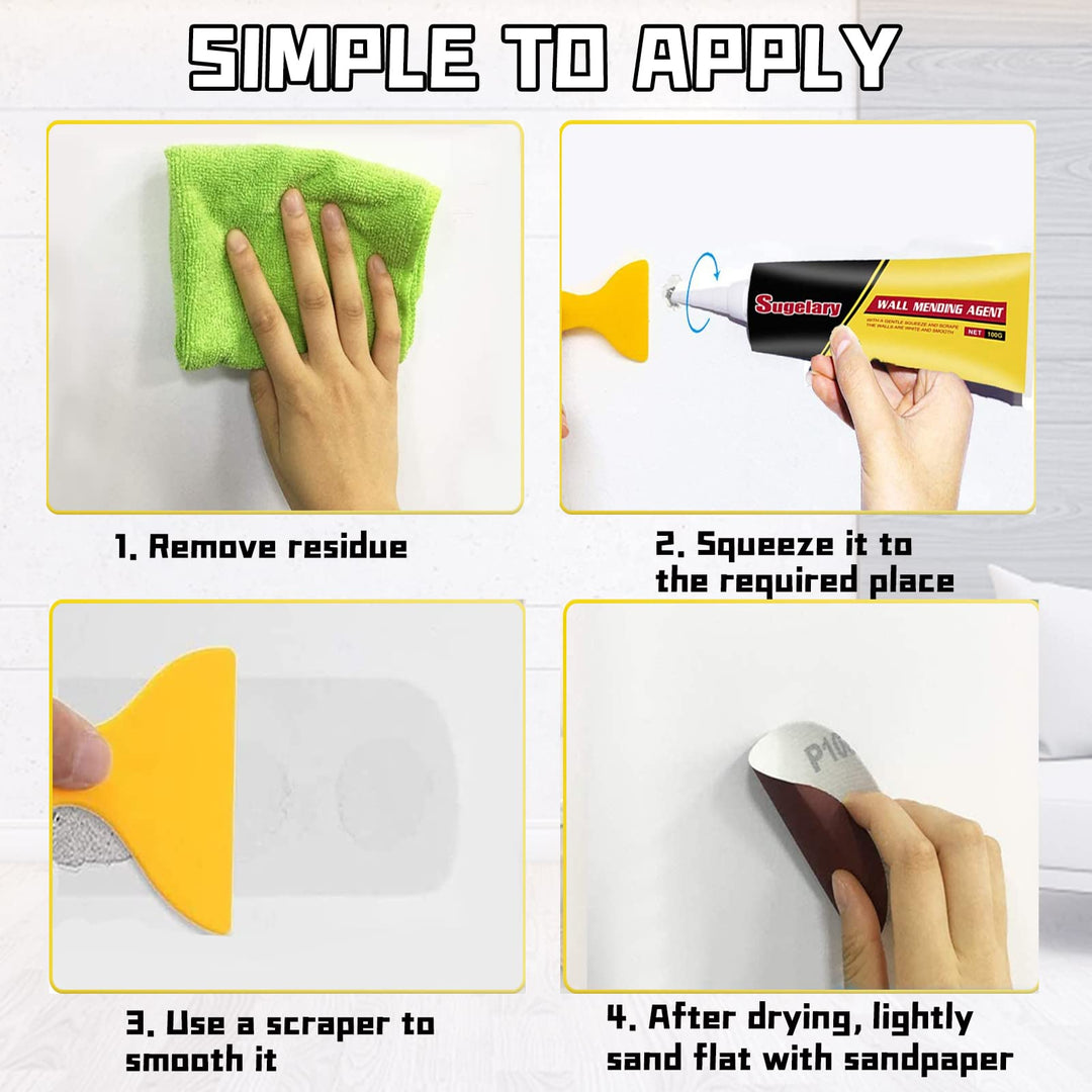 Spackle Wall Repair Kit with Scraper, Self-Adhesive Non-Toxic Dry Wall Repair Kit, Wall Mending Agent Quick, and Easy Solution to Fill The Holes for Home Wall