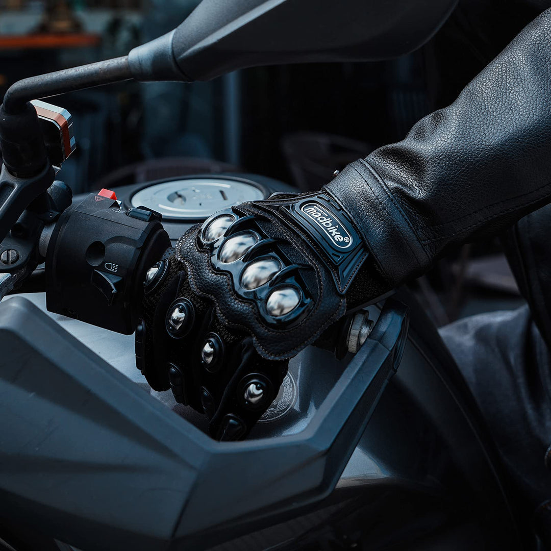 Touchscreen Alloy Steel Outdoor Gloves Motorcycle Powersports Racing Gloves (XL, Black) Model 10C