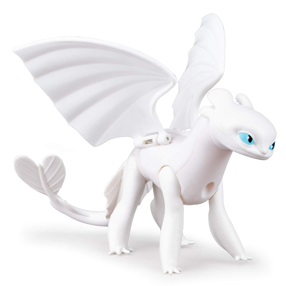 Dreamworks Dragons, Lightfury Dragon Figure with Moving Parts, for Kids Aged 4 & Up