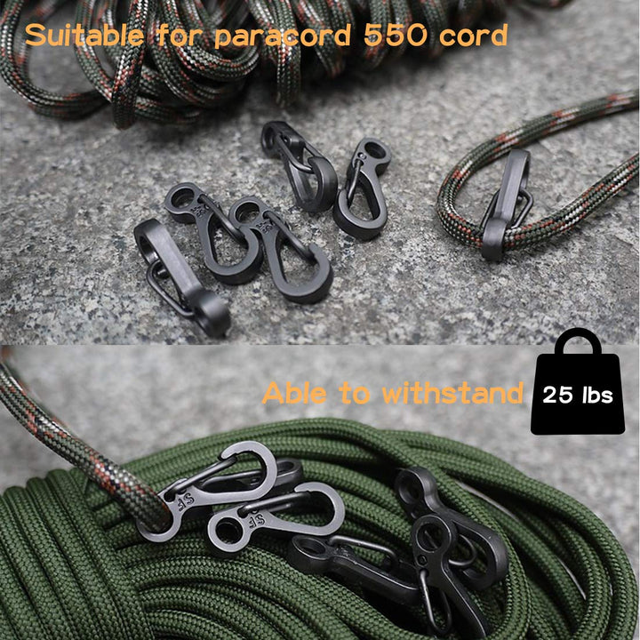 30PCS Mini SF Carabiner Clips Small Spring Snap Hook Tiny Carabiners Buckle Backpack Clasps EDC Keychain for Camping Bottle Using Accessories Paracod Tactical Survival Gear (3 Colors)