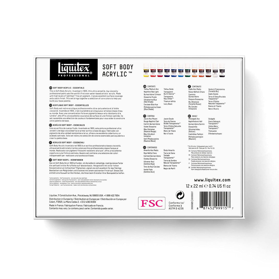 Liquitex Professional Soft Body Acrylic Paint, 12 x 22m