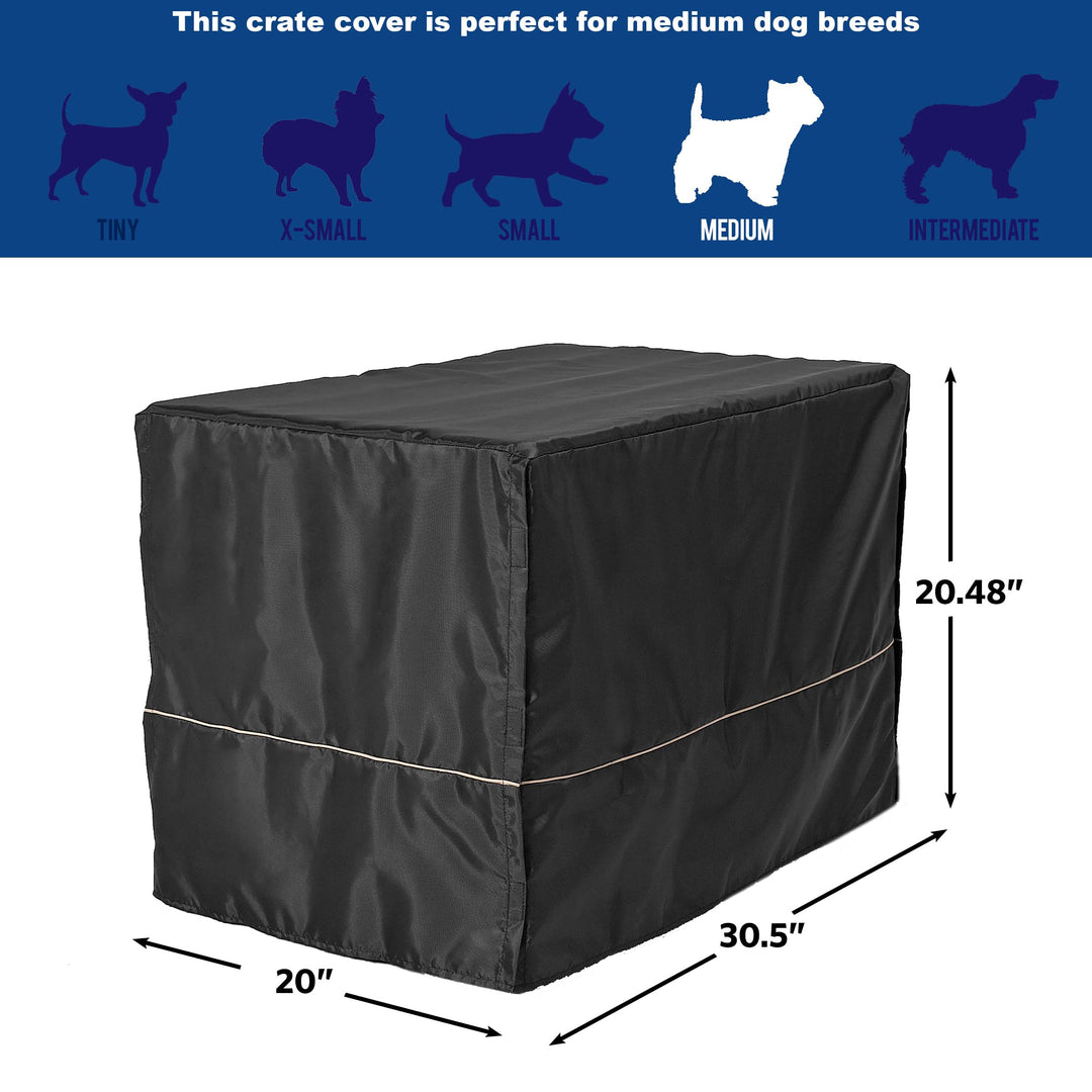 Dog Crate Cover, Privacy Dog Crate Cover Fits Midwest Dog Crates, Crate Cover Only, Machine Wash &amp; Dry, Black, 30-Inch