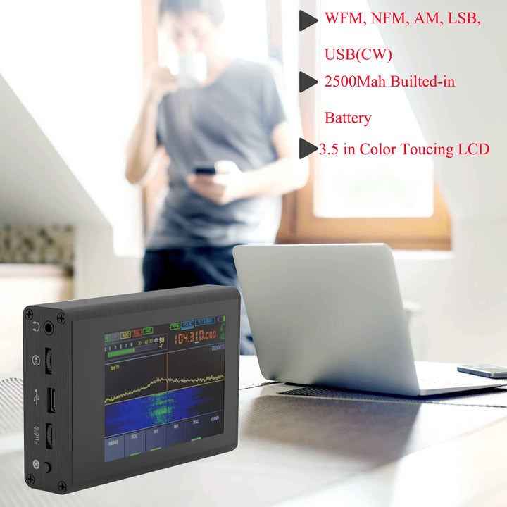 Malachite DSP SDR Radio, 50KHz-200MHz DSP SDR Receiver SDR Shortwave Radio,3.5 Inch Touching IPS Display Screen,Aluminum Alloy,Nice Sound