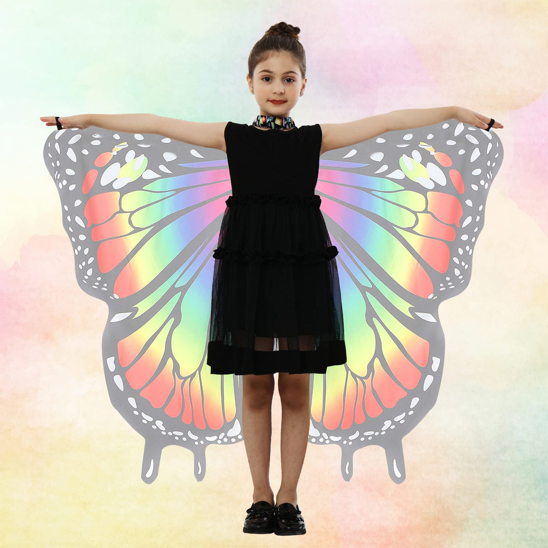 Halloween Butterfly Wings for Women - Girls Kid Adult Costume Cape, Mask, Antenna Headband