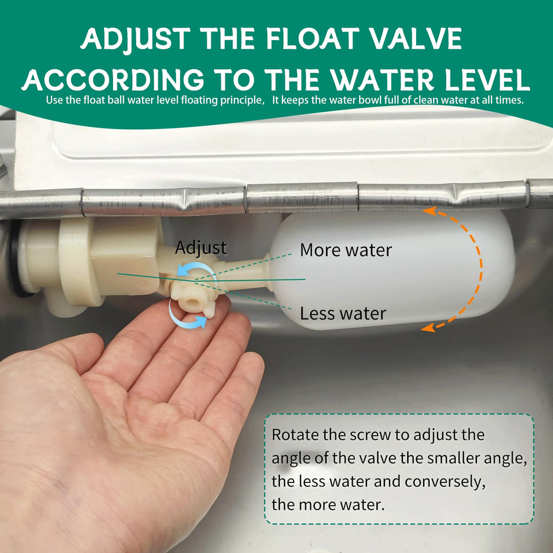 304 Stainless Steel Automatic Livestock Waterer with Float Valve and 39 inch Water Hose(one end 3/4''), Automatic Animal Water Bowl for Dogs,Horse,Calf,Chicken,Goat, Livestock Horse Waterer Dispenser