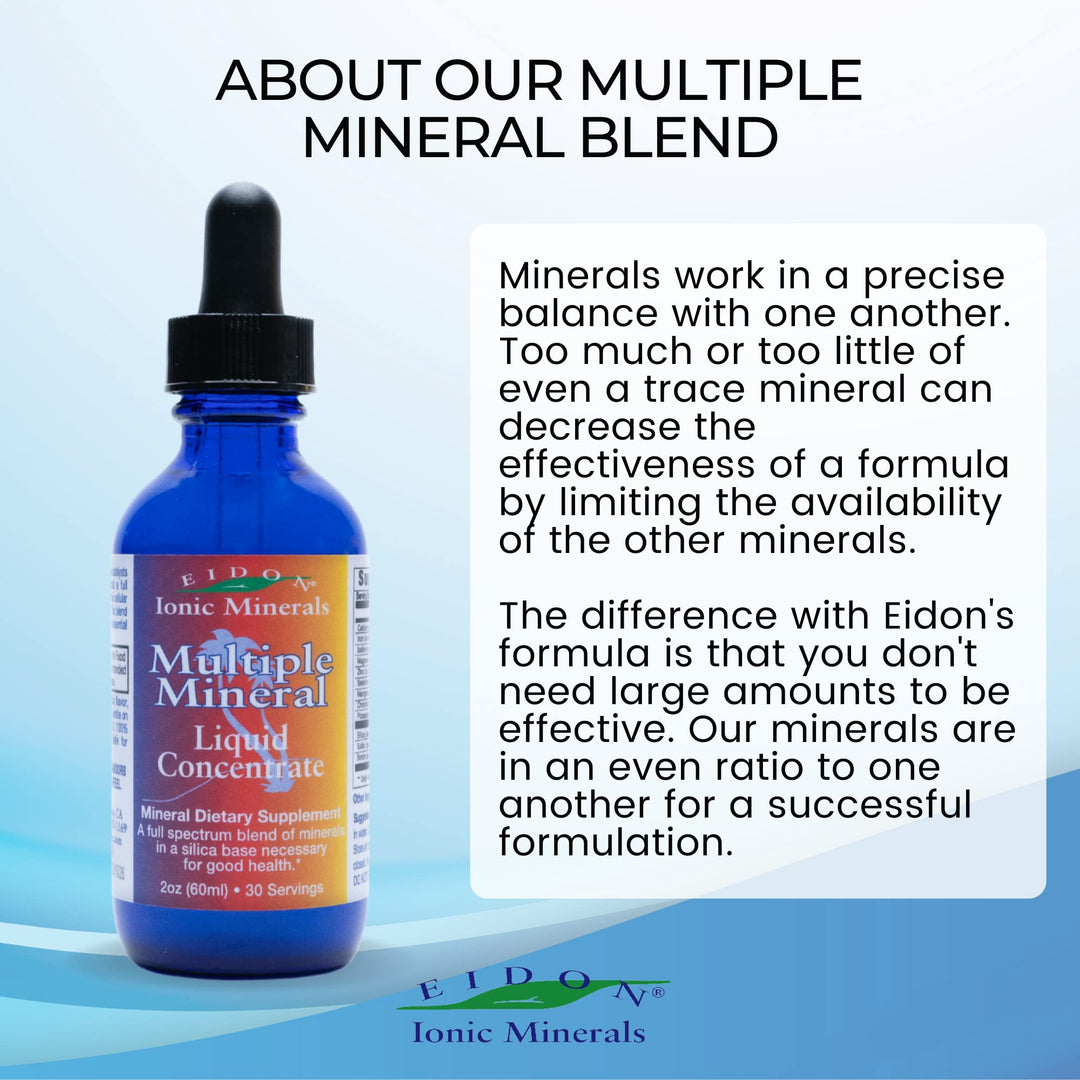 Multiple Minerals Supplement - Ionic Trace Mineral Drops for Water, Natural Liquid Vitamins to Support Heart Health and Hydration, Bioavailable, No Preservatives - 2 oz