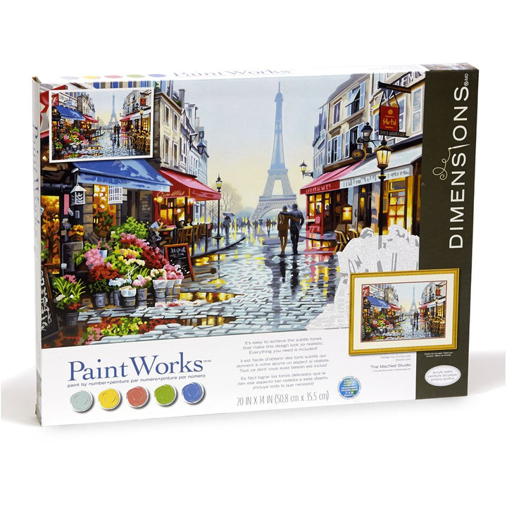 Paris Flower Shop Paint by Numbers for Adults, 20&#39;&#39; W x 14&#39;&#39; L, Multi