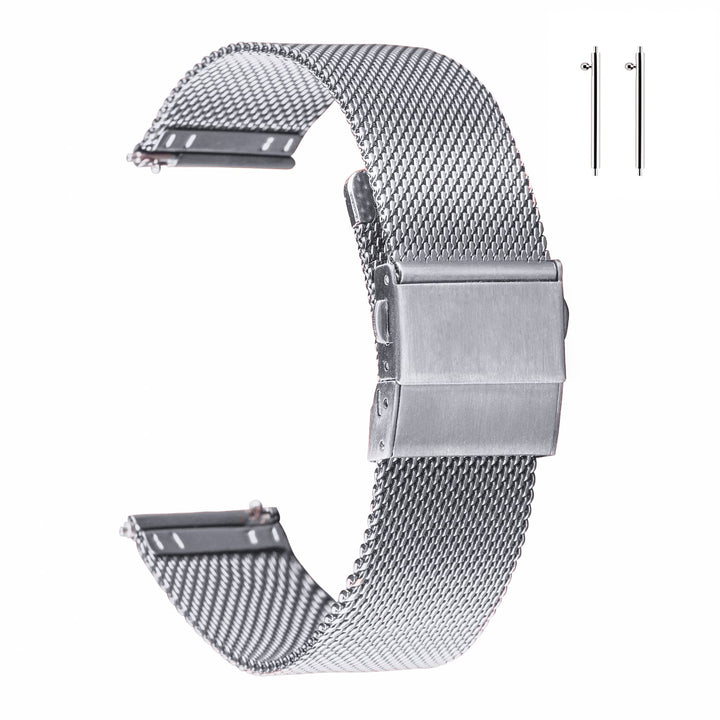 Stainless Steel Mesh Watch Band 20mm for Men Women Quick Release Adjustable Mesh Watch Straps Silver