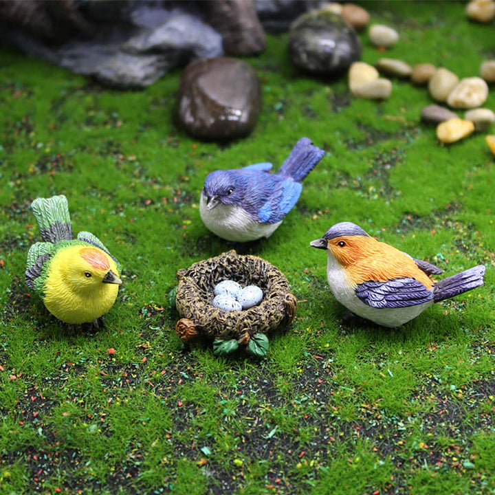 Miniature Bird Decorative Figurines 3 Pcs Mini Bird Figures Animal Model Toys Fairy Garden Decoration Plant Flower Pots Ornaments
