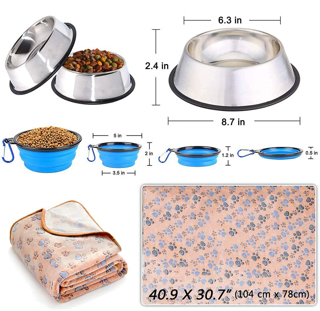 Puppy Supplies Starter Kit - 39-Piece Set of Puppy Essentials and Dog Stuff. Includes Dog Leash, Toys, Bowl, Brushes, Water Bottles,and More. Perfect Welcome Home Gift for Your New Puppies