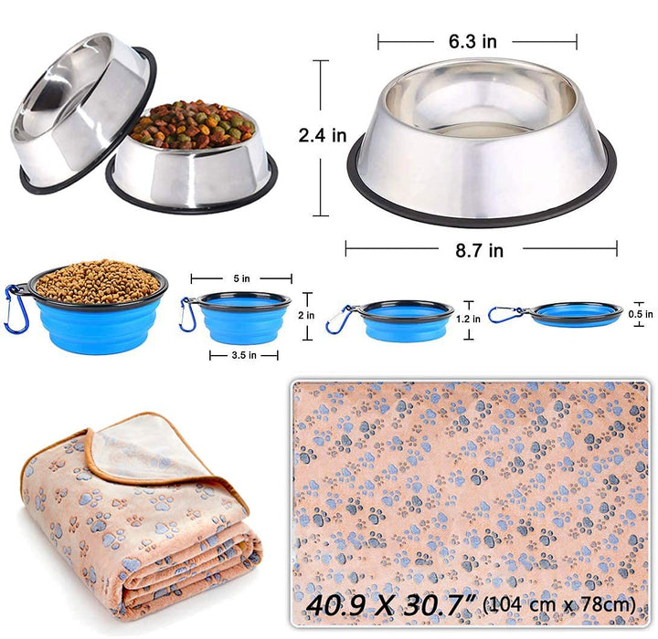 Puppy Supplies Starter Kit - 39-Piece Set of Puppy Essentials and Dog Stuff. Includes Dog Leash, Toys, Bowl, Brushes, Water Bottles,and More. Perfect Welcome Home Gift for Your New Puppies