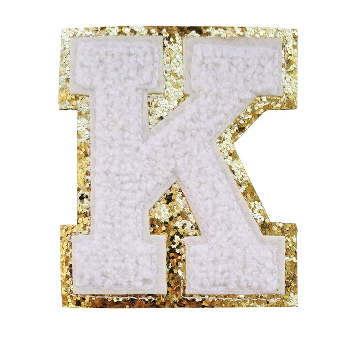 3Pcs Letter Patches Varsity Glitters Chenille,SPRT Iron