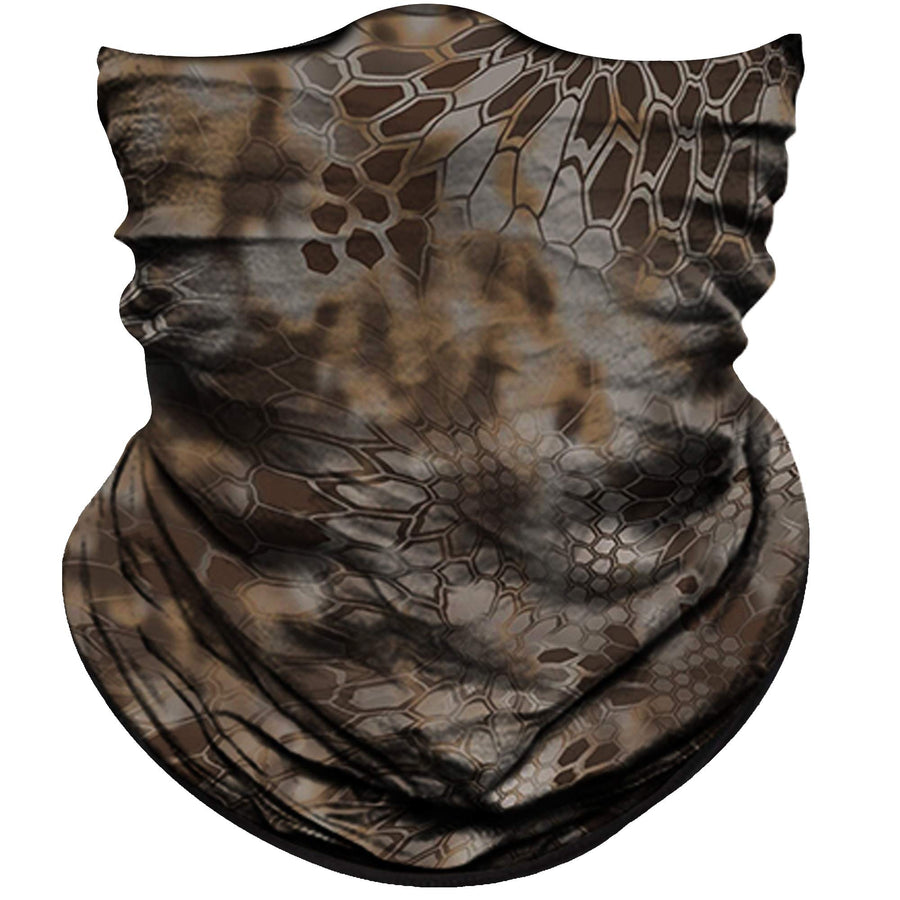 Face Mask for Sun Dust Wind Protection Breathable Seamless Face Mask Headband Bandana for Men Women Thin Neck Gaiter for Motorcycle Fishing Hunting Outdoor Sport (Python Skin Deep Brown)