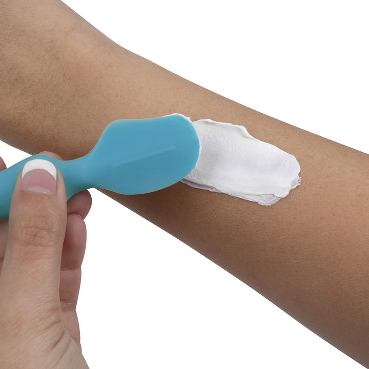 Nuby Diaper Cream Soft Silicone Brush with Suction Base & Hygienic Case, Aqua, Blue, Full Size: Blue, Full Size