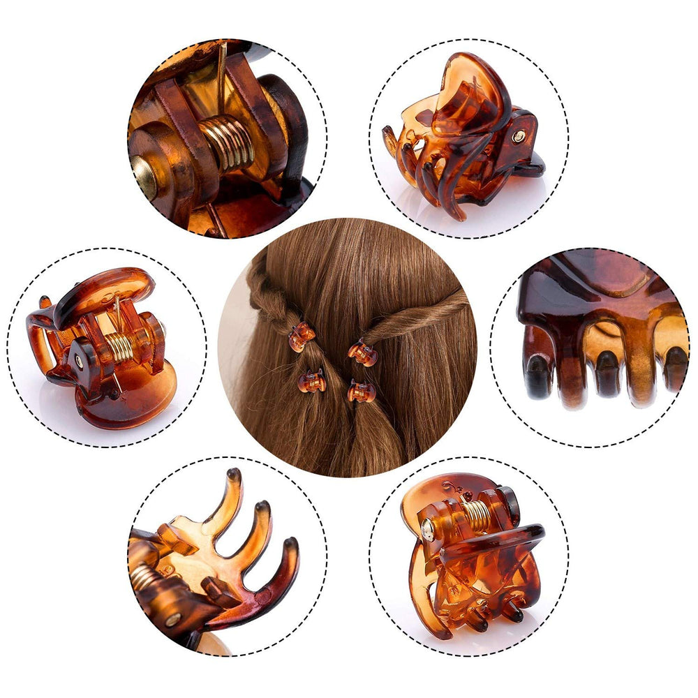 Mini Hair Claw Clips for Girls and Women, 72 Pcs Small Hair Clips Pins Clamps Non Slip Tiny Plastic Jaw Clips (Assorted Colors)