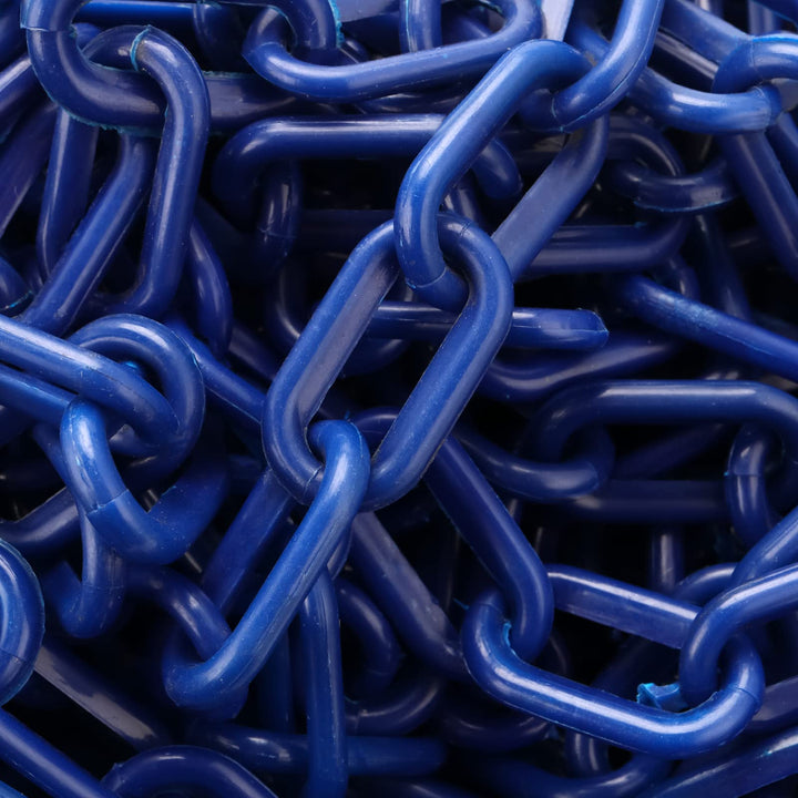 164 ft x 1.4 Inch Blue Plastic Chain Links, Plastic Safety Barrier Chains for Halloween Chain, Prop Chains, Crowd Control, Decoration Chains