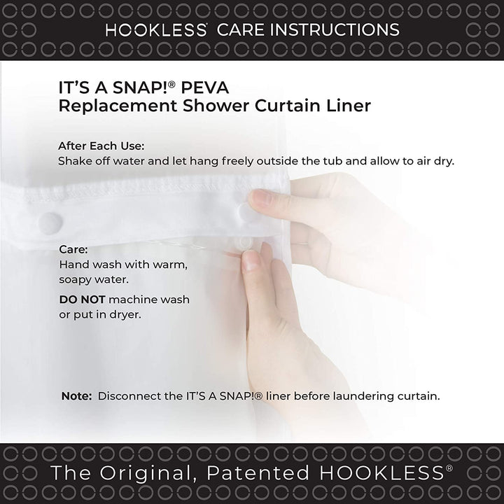 Hookless It&#39;s A Snap! Plastic PEVA Snap-In Repl