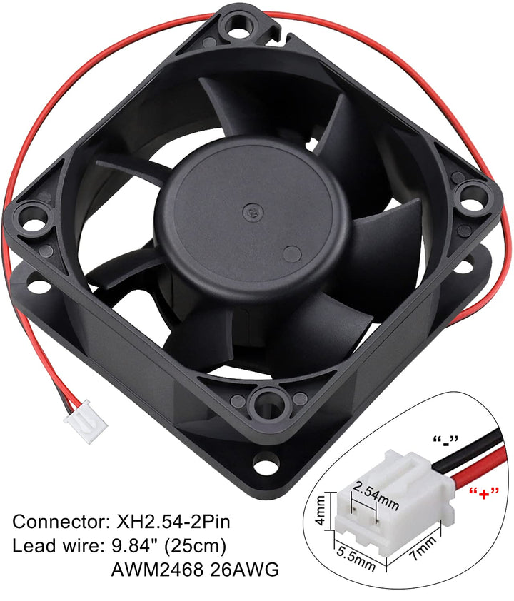 60mm x 60mm x 25mm 6cm 2 Wire Dc 24v Brushless Cooling Fan