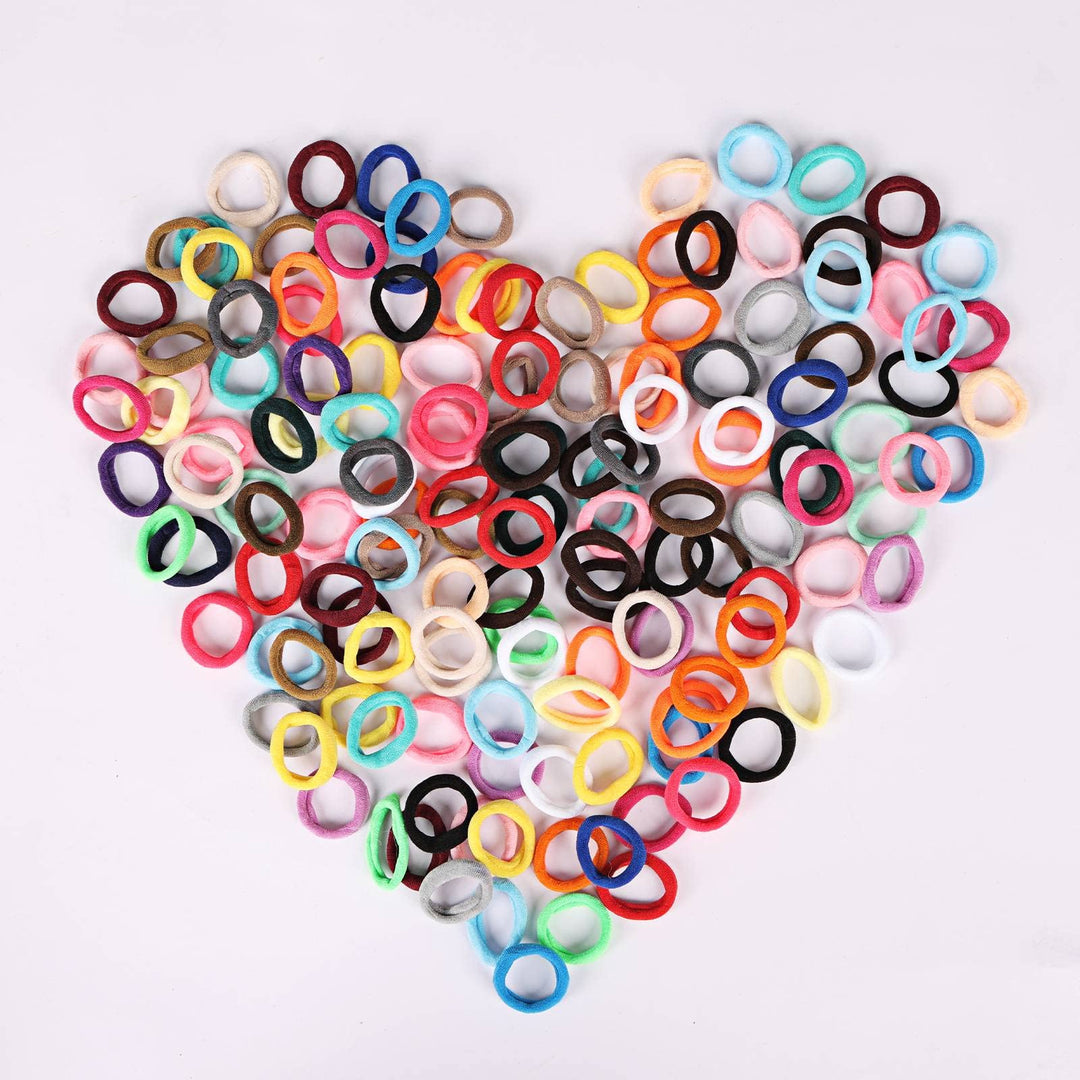 300pcs Baby Hair Ties - Elastic Hair Bands Ponytail Holder for Toddlers Infants, Small Seamless Soft Rubber Bands for Kids Baby Girls (30 Colors)