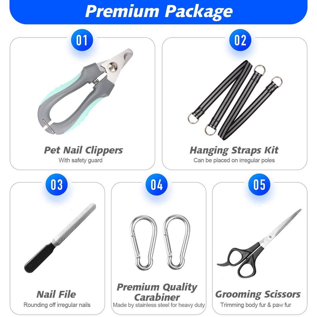 Pet Grooming Hammock for Medium/Large Dogs with Nail Clippers/Nail Trimmers/Grooming Scissors, Dog Grooming Harness for Nail Trimming, Pet Grooming Sling Helper