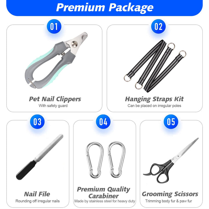 Pet Grooming Hammock for Medium/Large Dogs with Nail Clippers/Nail Trimmers/Grooming Scissors, Dog Grooming Harness for Nail Trimming, Pet Grooming Sling Helper